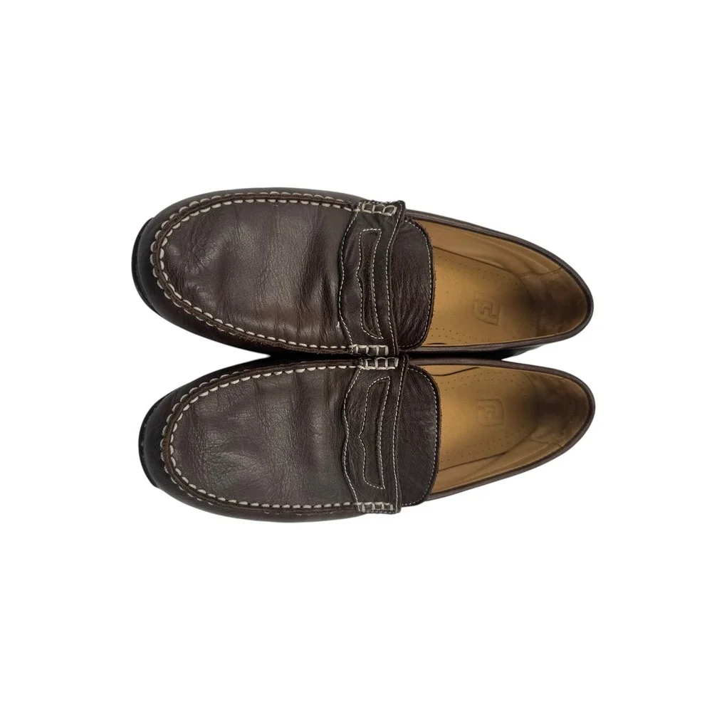 FootJoy Club Casuals Dark Brown Leather Penny Loafers 79064 Mens 11 M